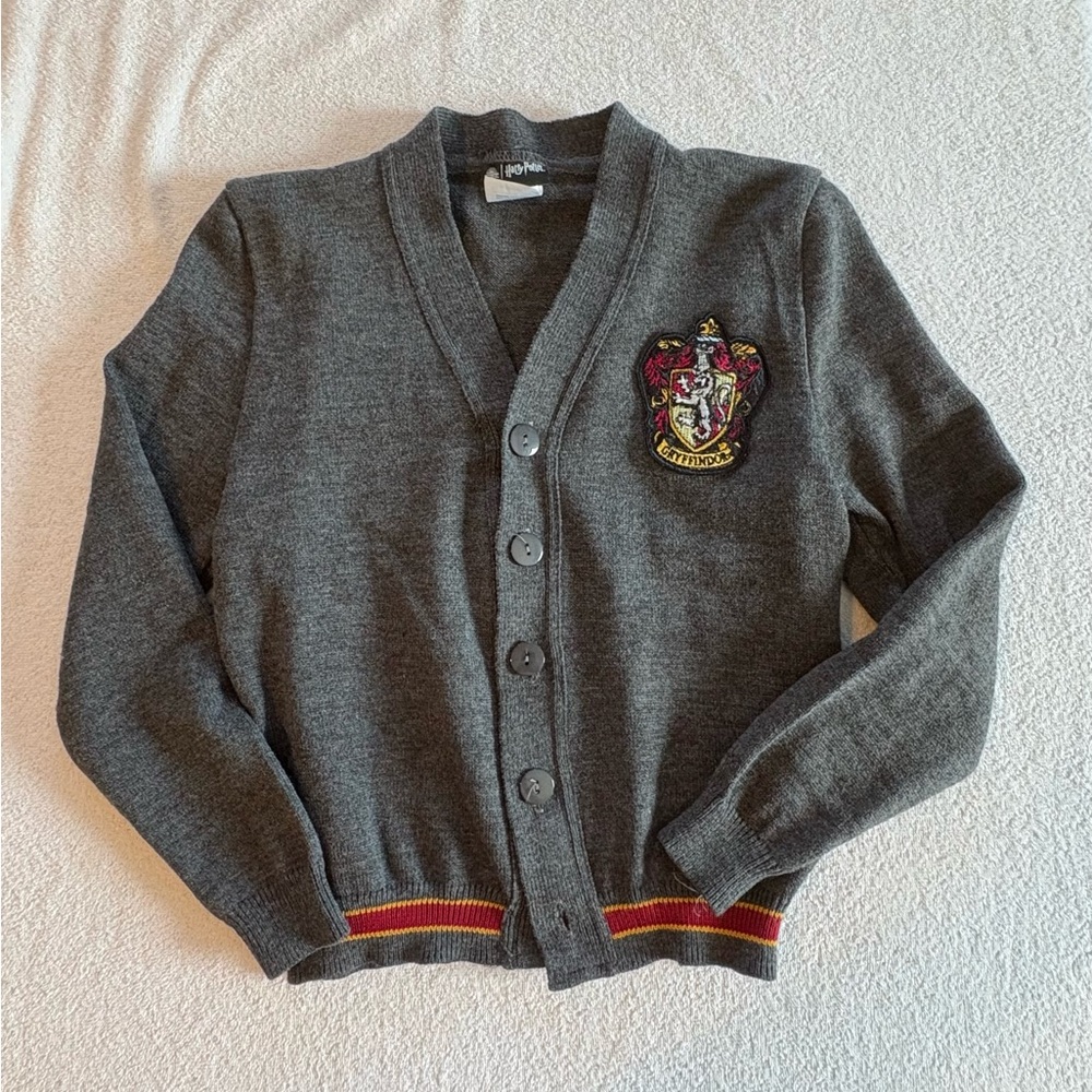 Wizarding World Harry Potter Gryffindor Gray Cardigan Kids M